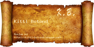 Kittl Botond névjegykártya